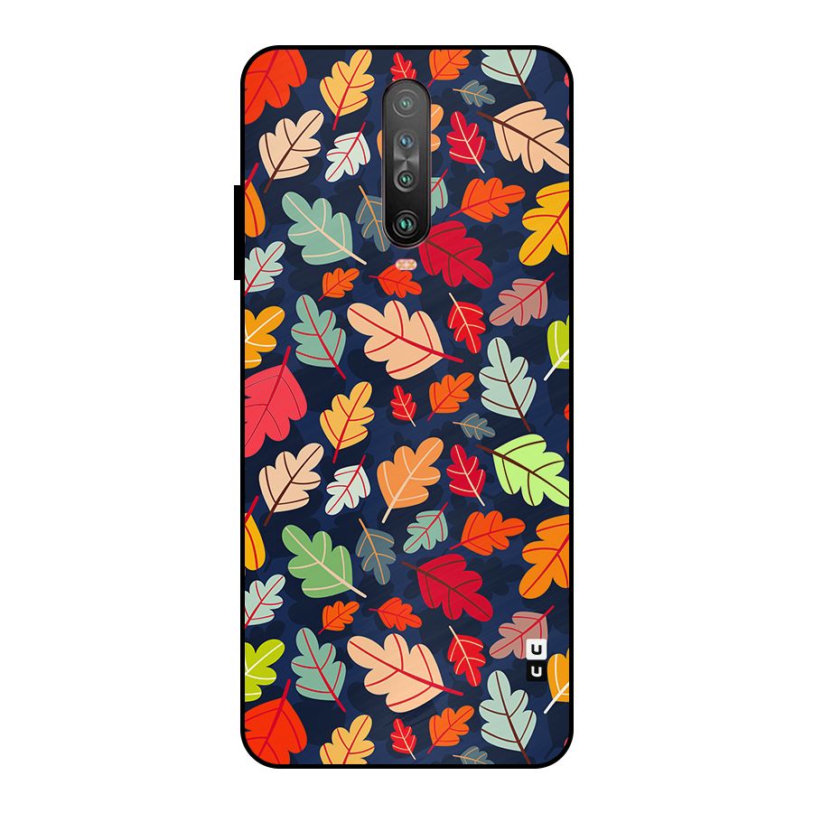 Colorful Leaves Beautiful Pattern Metal Back Case for Poco X2