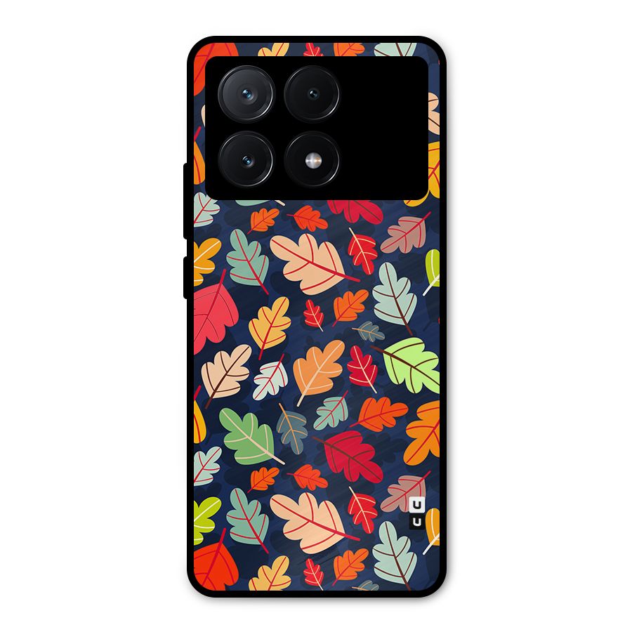 Colorful Leaves Beautiful Pattern Metal Back Case for Poco X6 Pro