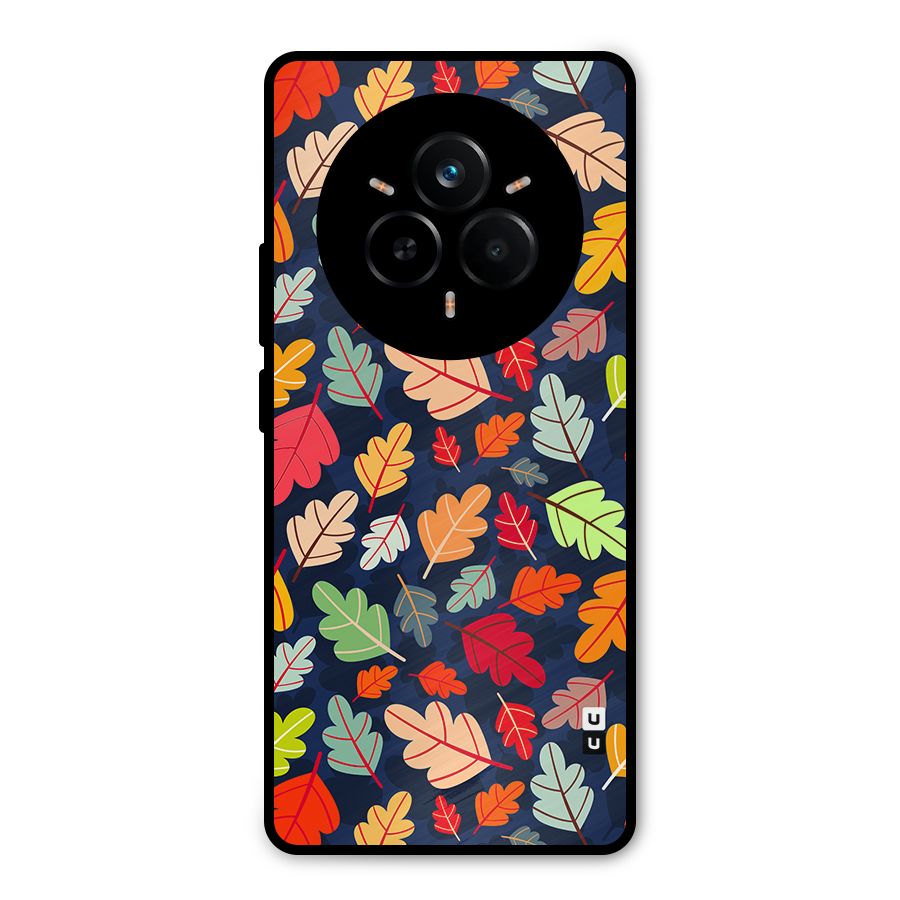 Colorful Leaves Beautiful Pattern Metal Back Case for Realme 14 Pro
