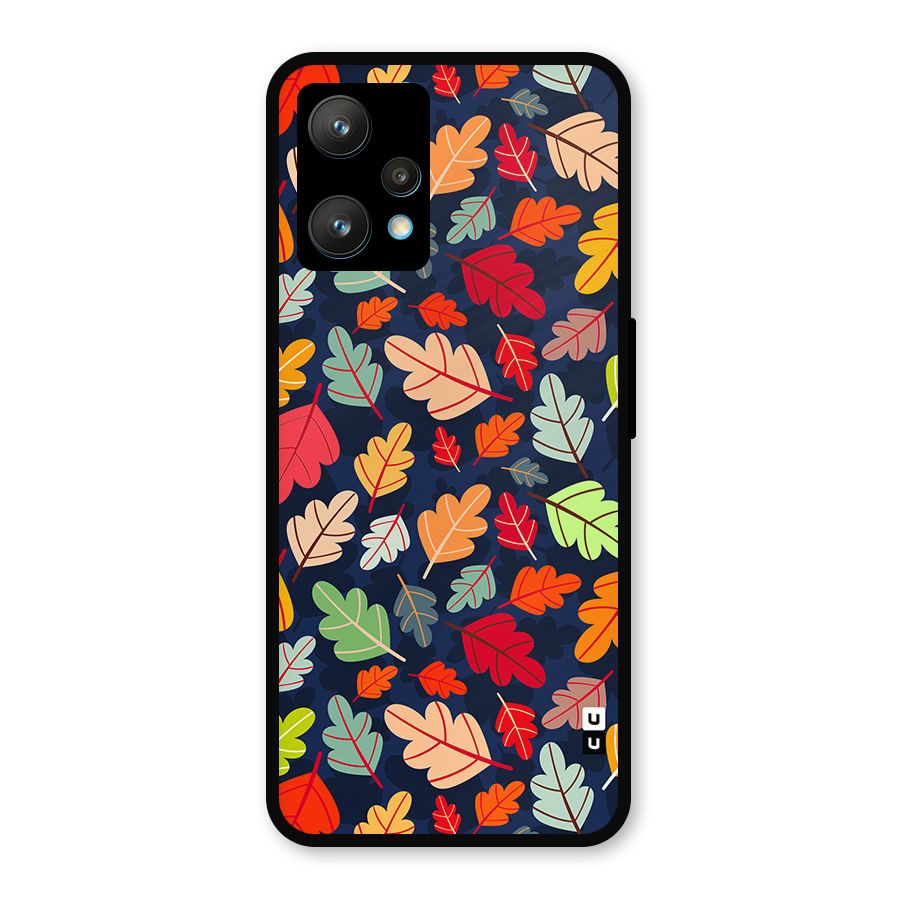 Colorful Leaves Beautiful Pattern Metal Back Case for Realme 9 Pro Plus 5G