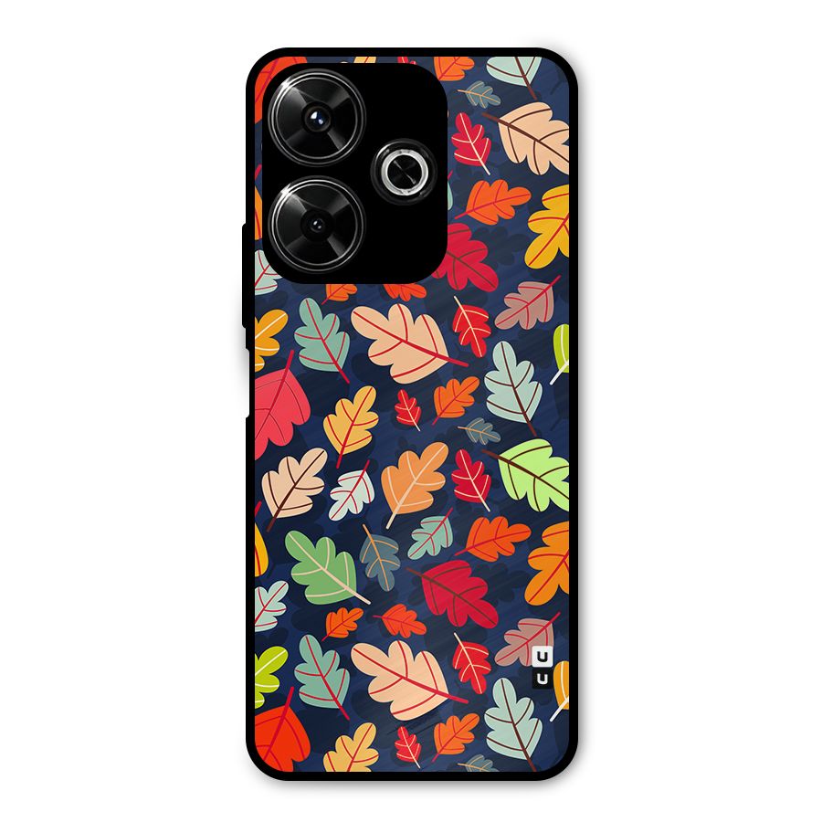Colorful Leaves Beautiful Pattern Metal Back Case for Redmi 13 5G