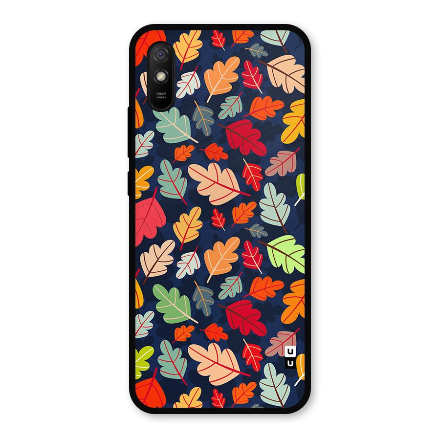 Colorful Leaves Beautiful Pattern Metal Back Case for Redmi 9a