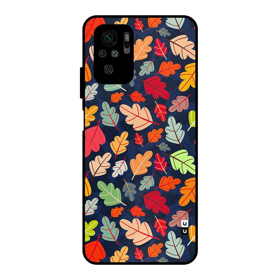 Colorful Leaves Beautiful Pattern Metal Back Case for Redmi Note 10S