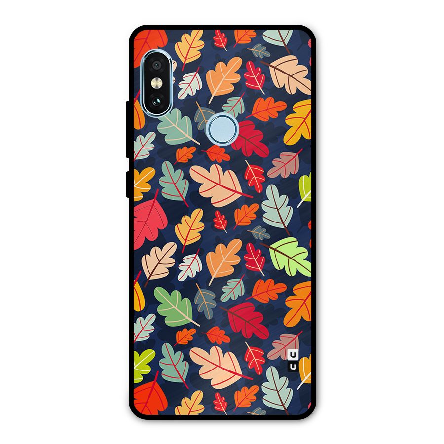 Colorful Leaves Beautiful Pattern Metal Back Case for Redmi Note 5 Pro