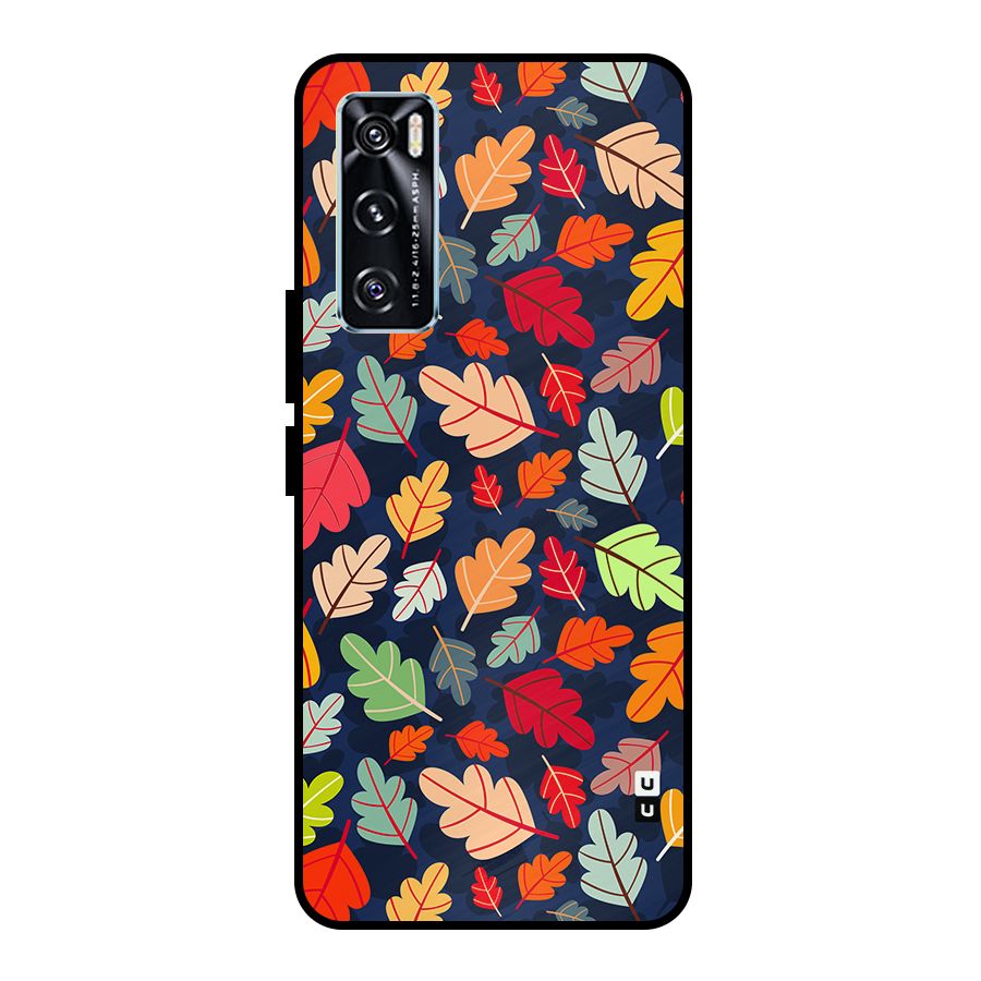 Colorful Leaves Beautiful Pattern Metal Back Case for Vivo V20 SE