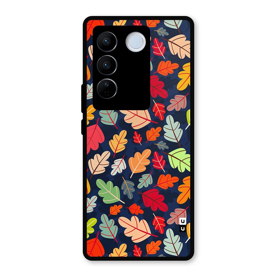 Colorful Leaves Beautiful Pattern Metal Back Case for Vivo V27