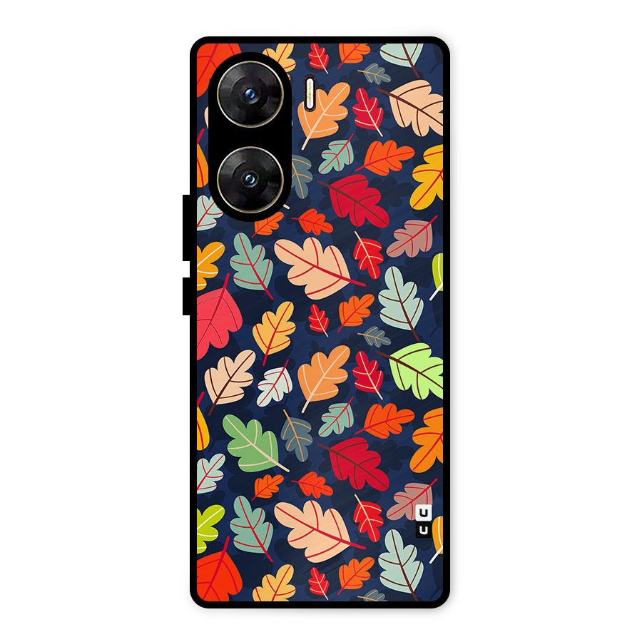 Colorful Leaves Beautiful Pattern Metal Back Case for Vivo V29e