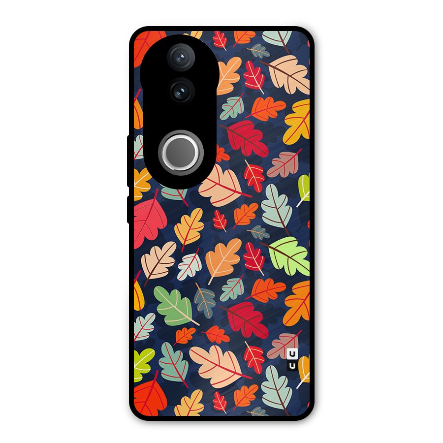 Colorful Leaves Beautiful Pattern Metal Back Case for Vivo V50e