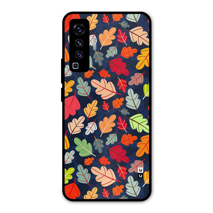 Colorful Leaves Beautiful Pattern Metal Back Case for Vivo X50