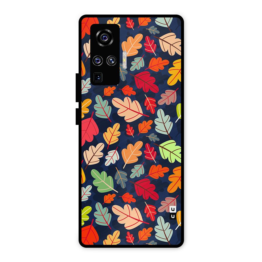 Colorful Leaves Beautiful Pattern Metal Back Case for Vivo X50 Pro