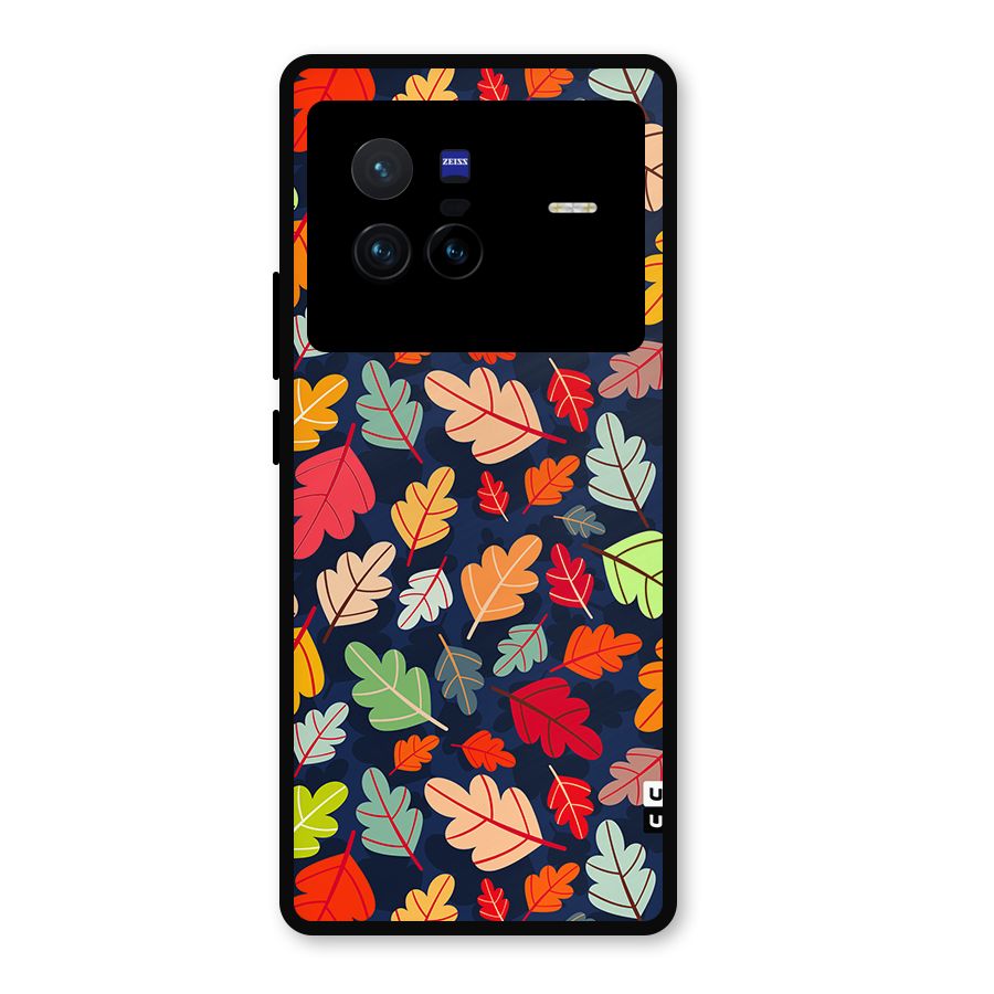 Colorful Leaves Beautiful Pattern Metal Back Case for Vivo X80