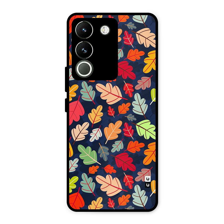 Colorful Leaves Beautiful Pattern Metal Back Case for Vivo Y200