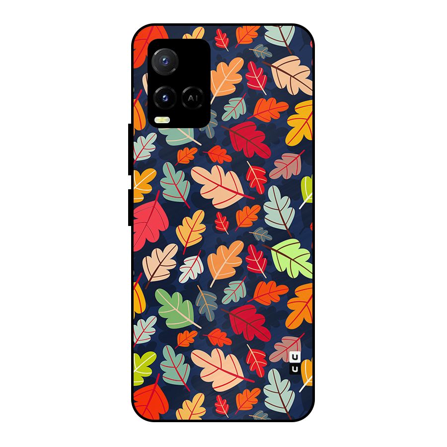 Colorful Leaves Beautiful Pattern Metal Back Case for Vivo Y21T
