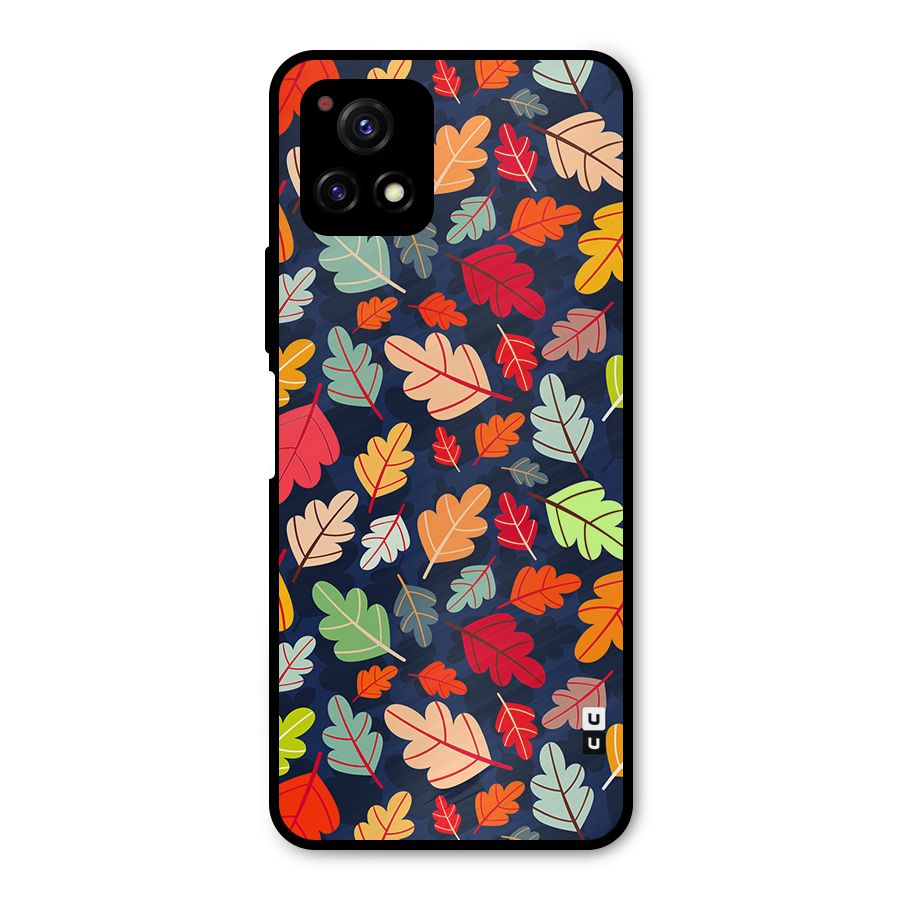 Colorful Leaves Beautiful Pattern Metal Back Case for Vivo Y72 5G