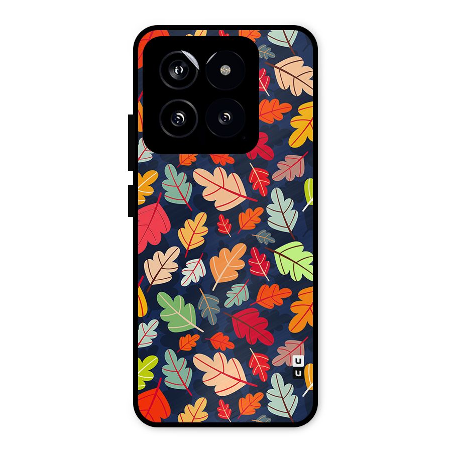 Colorful Leaves Beautiful Pattern Metal Back Case for Xiaomi 14