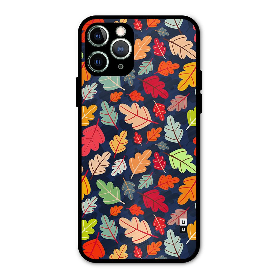 Colorful Leaves Beautiful Pattern Metal Back Case for iPhone 11 Pro Max