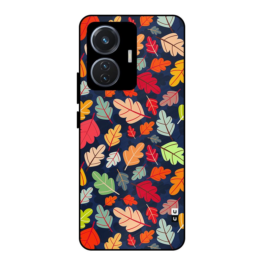Colorful Leaves Beautiful Pattern Metal Back Case for iQOO Z6 44W