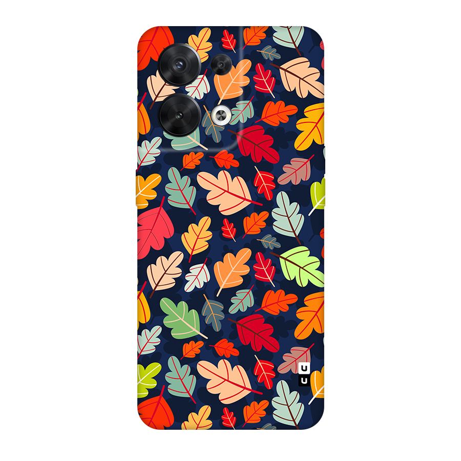 Colorful Leaves Beautiful Pattern Original Polycarbonate Back Case for Oppo Reno8 5G