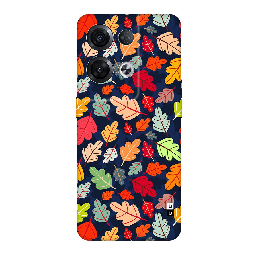 Colorful Leaves Beautiful Pattern Original Polycarbonate Back Case for Oppo Reno8 Pro 5G
