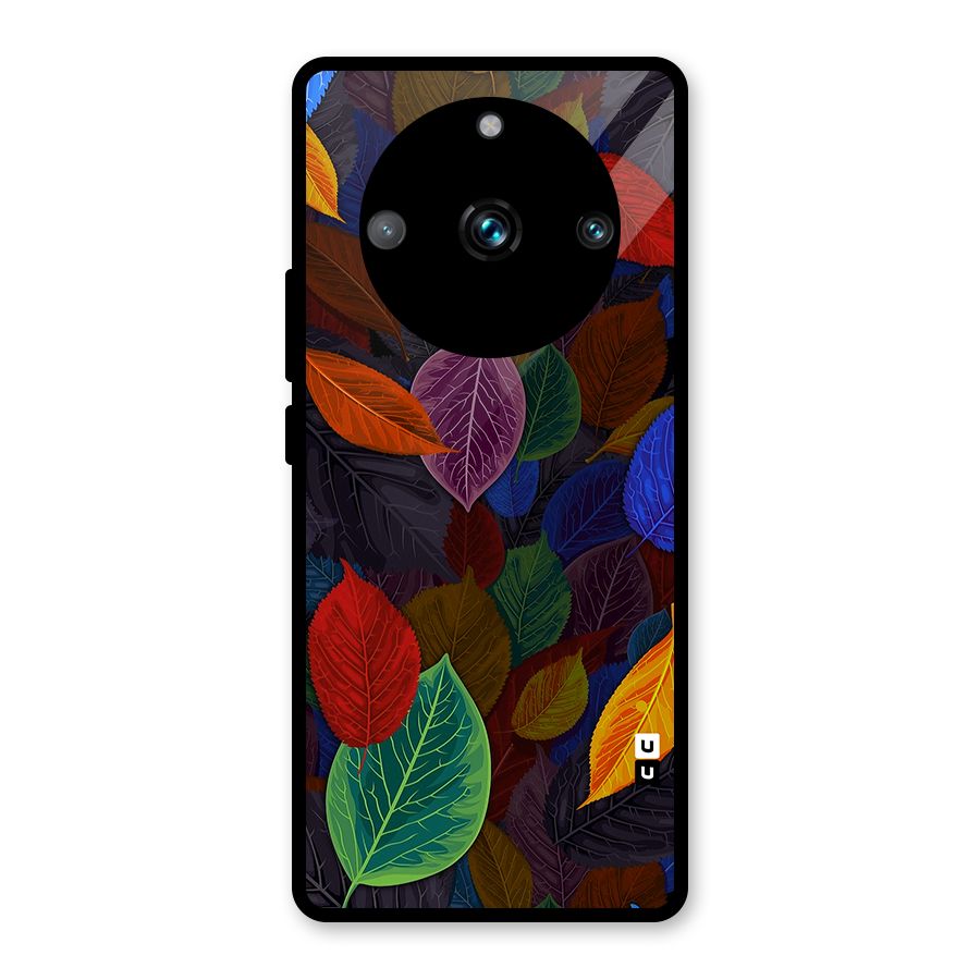 Colorful Leaves Pattern Glass Back Case for Realme 11 Pro Plus