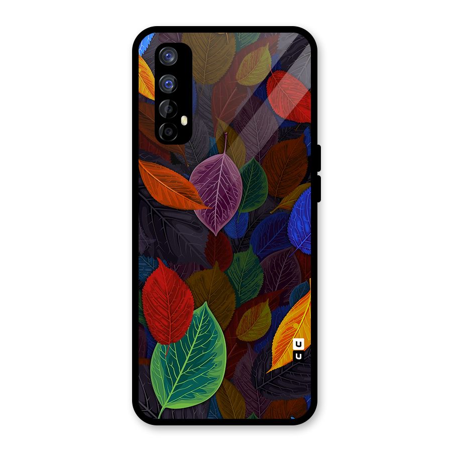 Colorful Leaves Pattern Glass Back Case for Realme Narzo 20 Pro