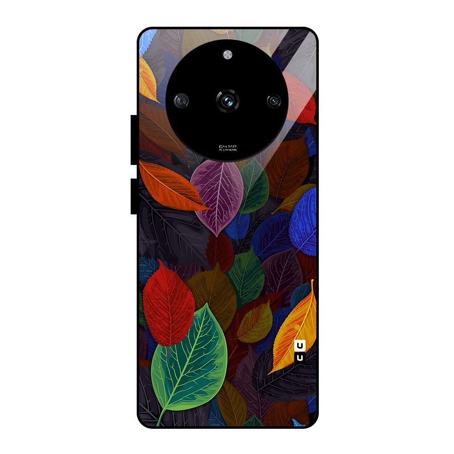 Colorful Leaves Pattern Glass Back Case for Realme Narzo 60 5G