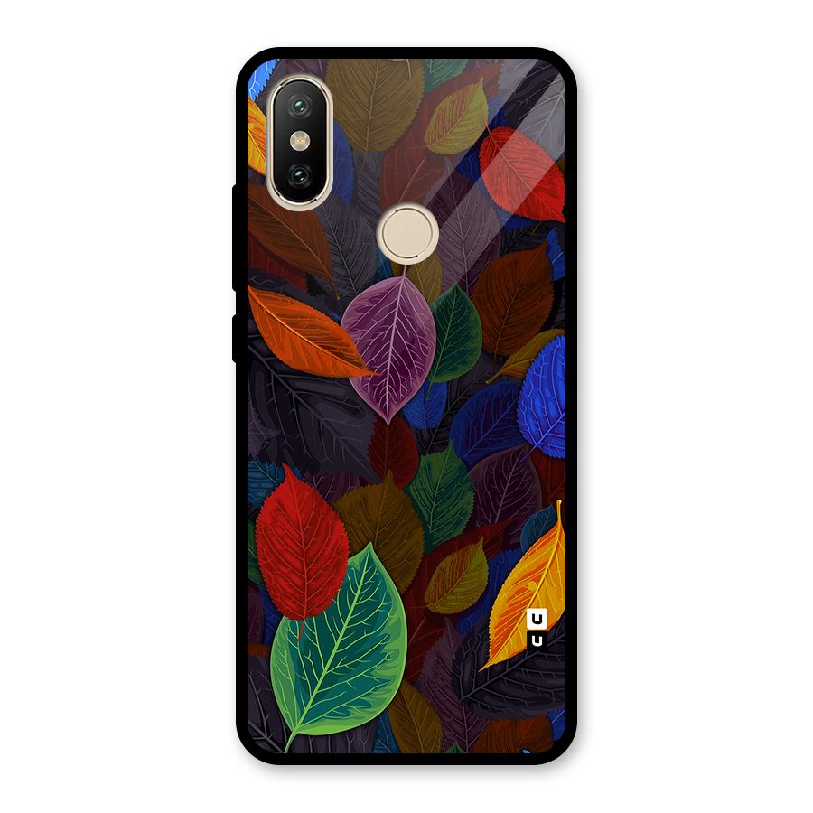 Colorful Leaves Pattern Glass Back Case for Redmi A2