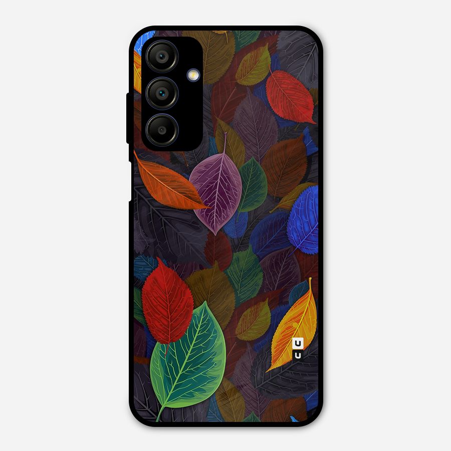 Colorful Leaves Pattern Metal Back Case for Galaxy A15 5G