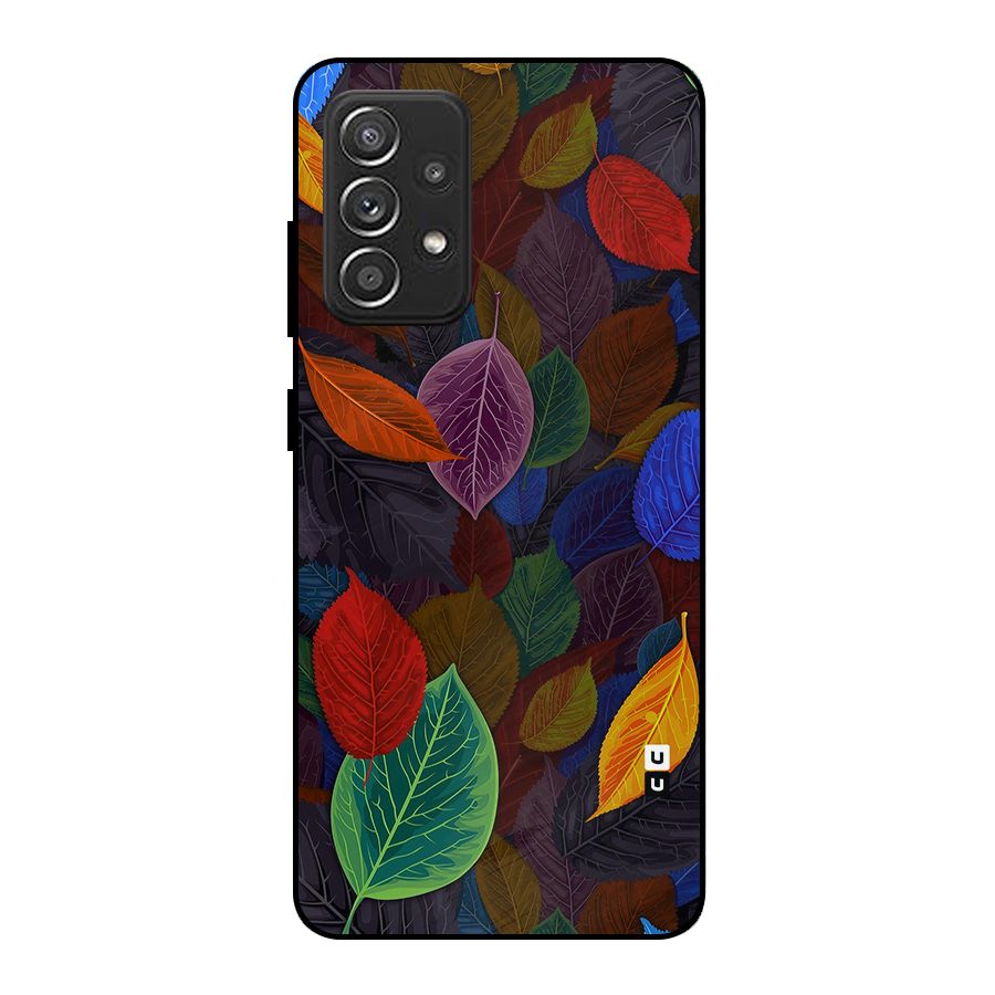 Colorful Leaves Pattern Metal Back Case for Galaxy A52s 5G