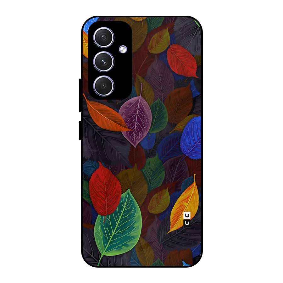 Colorful Leaves Pattern Metal Back Case for Galaxy A54