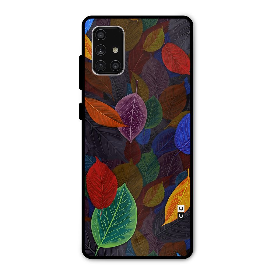 Colorful Leaves Pattern Metal Back Case for Galaxy A71