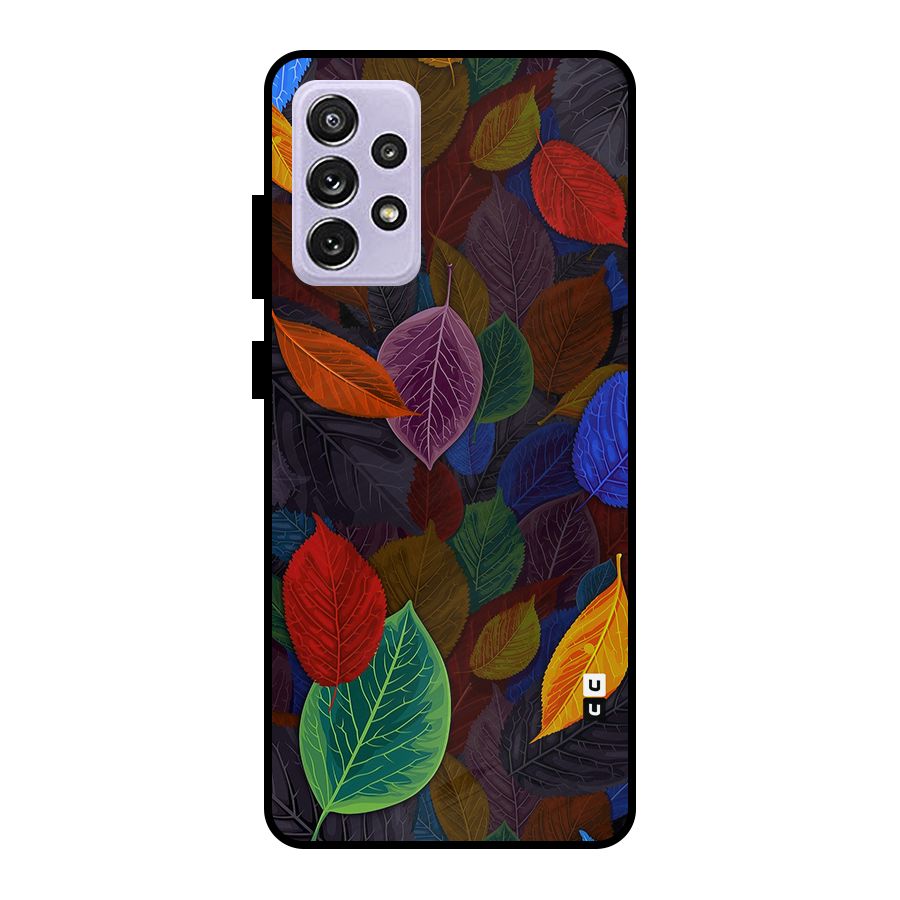 Colorful Leaves Pattern Metal Back Case for Galaxy A72