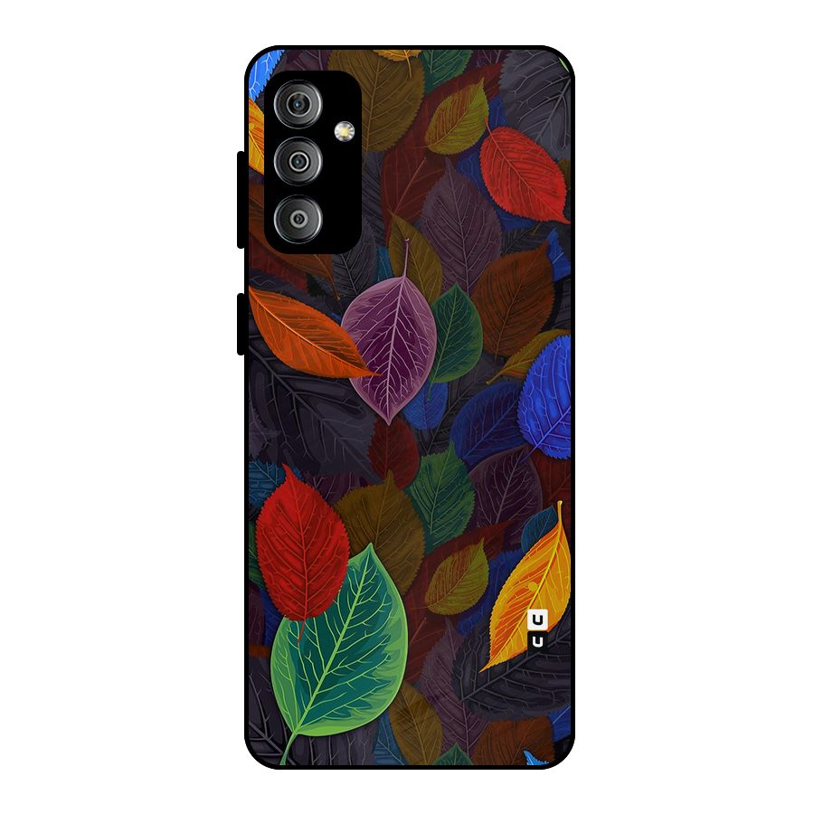 Colorful Leaves Pattern Metal Back Case for Galaxy F23