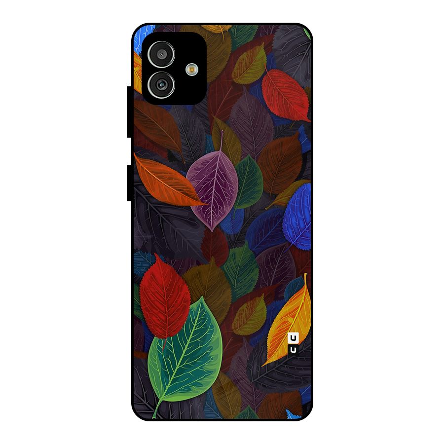 Colorful Leaves Pattern Metal Back Case for Galaxy M13 5G
