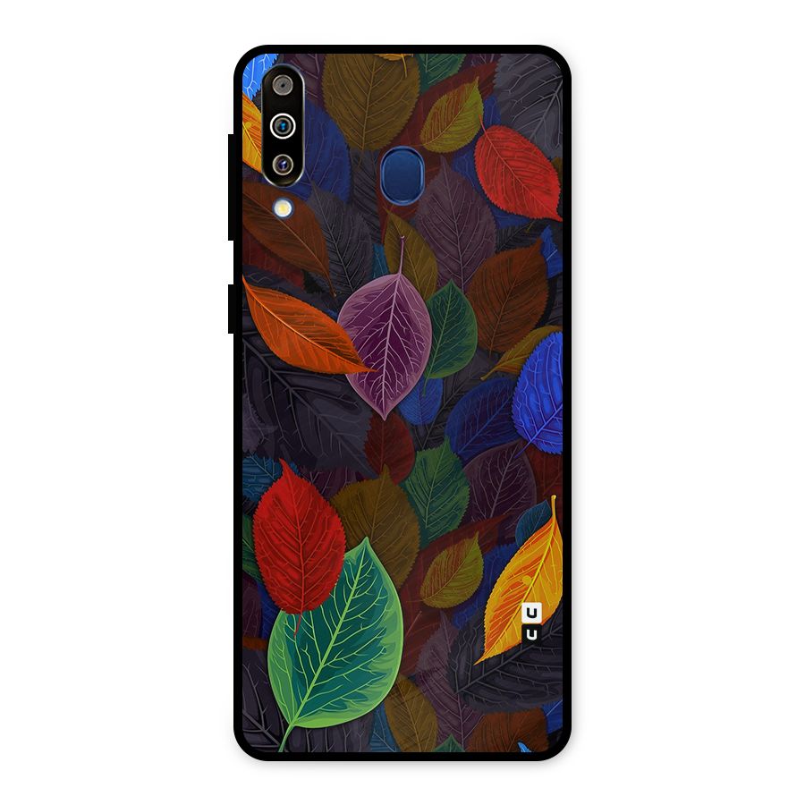 Colorful Leaves Pattern Metal Back Case for Galaxy M30