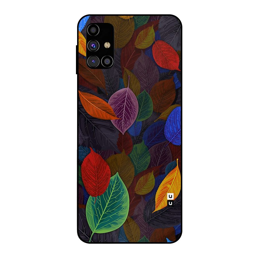 Colorful Leaves Pattern Metal Back Case for Galaxy M31s