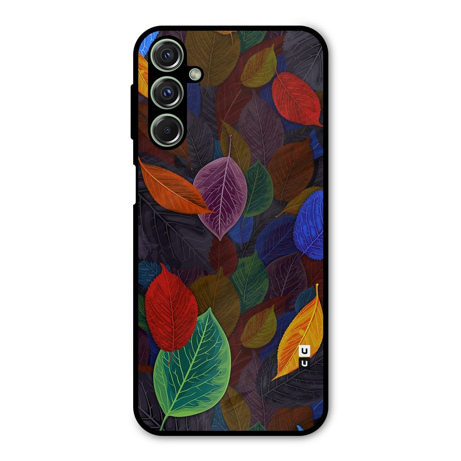 Colorful Leaves Pattern Metal Back Case for Galaxy M34