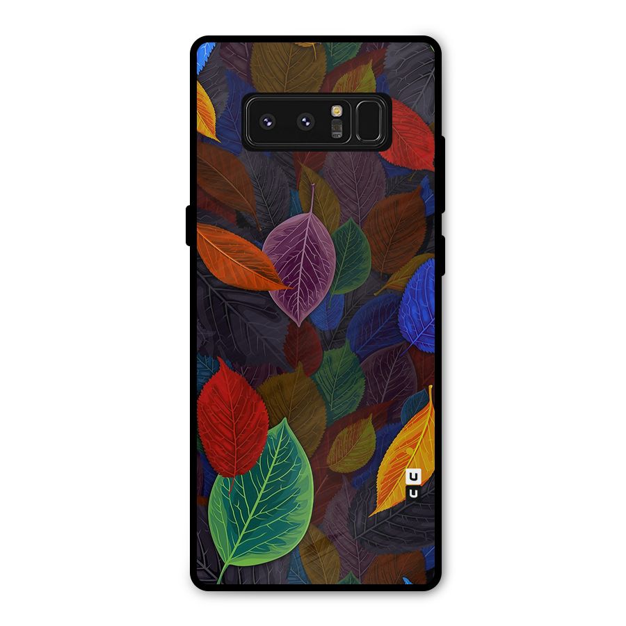 Colorful Leaves Pattern Metal Back Case for Galaxy Note 8