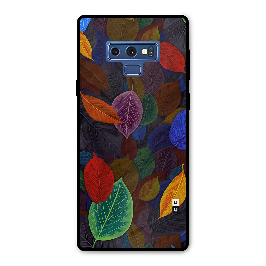 Colorful Leaves Pattern Metal Back Case for Galaxy Note 9