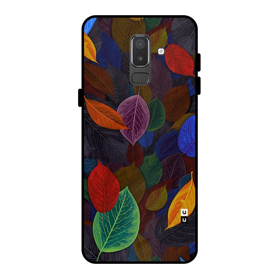 Colorful Leaves Pattern Metal Back Case for Galaxy On8 (2018)