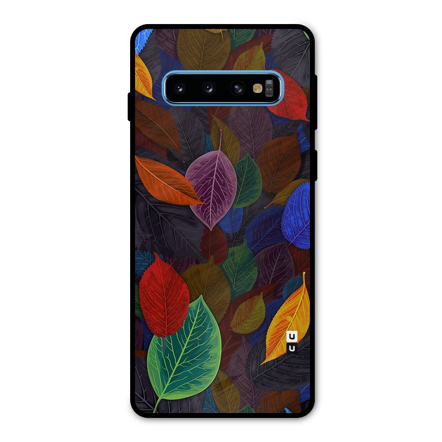 Colorful Leaves Pattern Metal Back Case for Galaxy S10