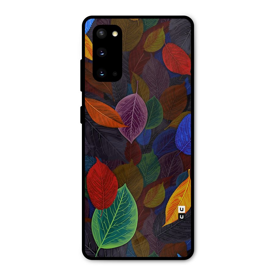 Colorful Leaves Pattern Metal Back Case for Galaxy S20