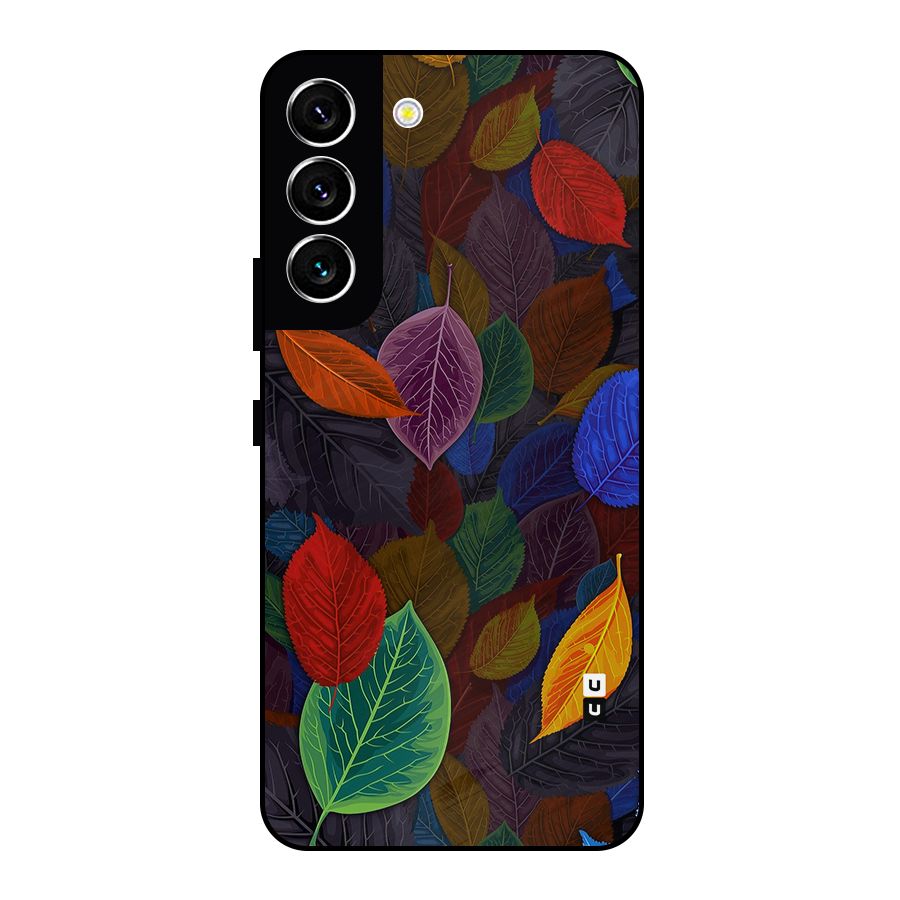 Colorful Leaves Pattern Metal Back Case for Galaxy S22 5G