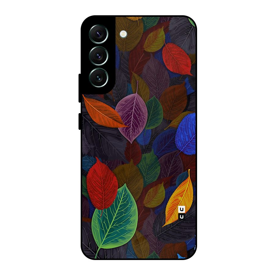 Colorful Leaves Pattern Metal Back Case for Galaxy S22 Plus 5G