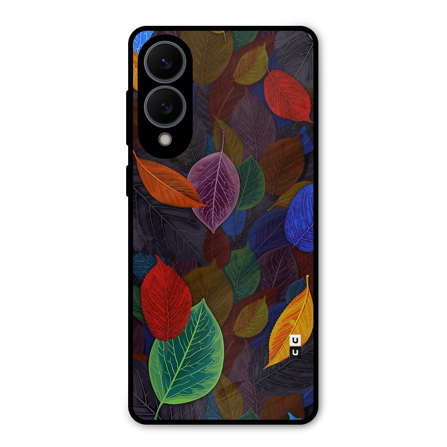 Colorful Leaves Pattern Metal Back Case for Galaxy S25 Edge