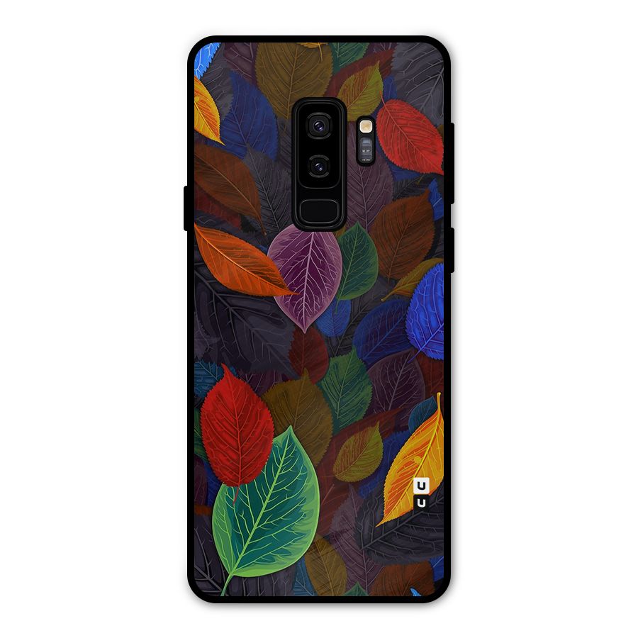 Colorful Leaves Pattern Metal Back Case for Galaxy S9 Plus