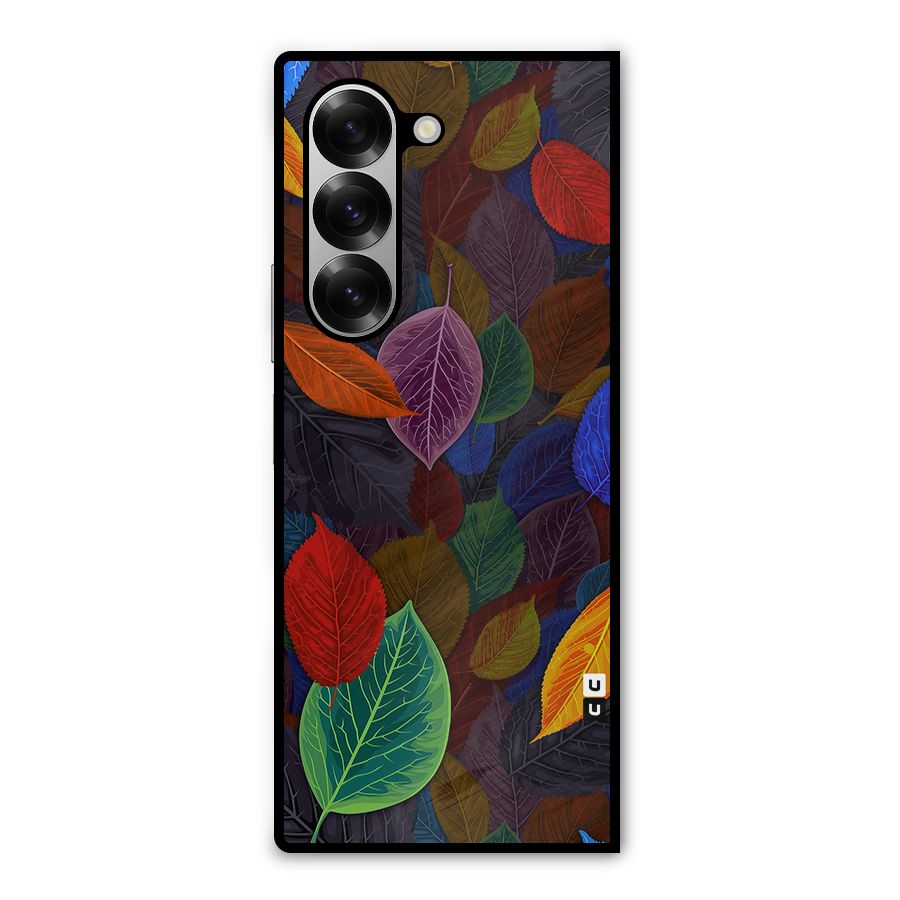 Colorful Leaves Pattern Metal Back Case for Galaxy Z Fold6