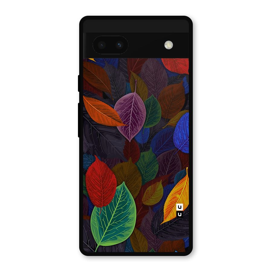 Colorful Leaves Pattern Metal Back Case for Google Pixel 6a