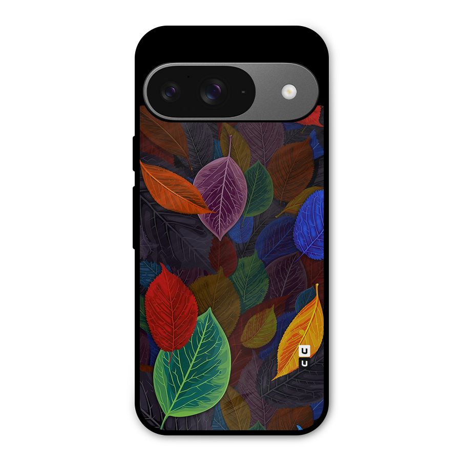 Colorful Leaves Pattern Metal Back Case for Google Pixel 9