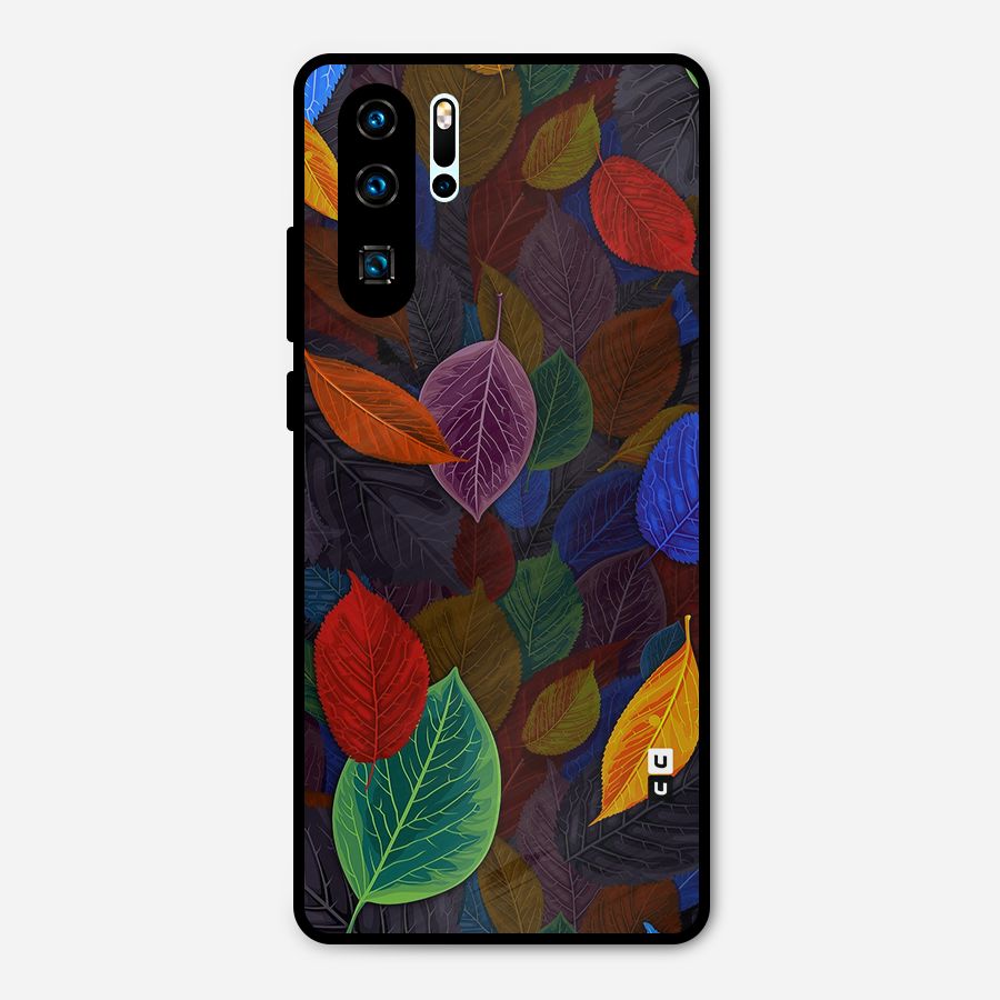 Colorful Leaves Pattern Metal Back Case for Huawei P30 Pro